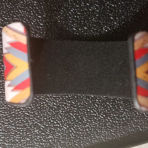 AZTEC CUFF GOLD FAUX WOOD GRAIN ORANGE BLUE - Picture 4 of 7
